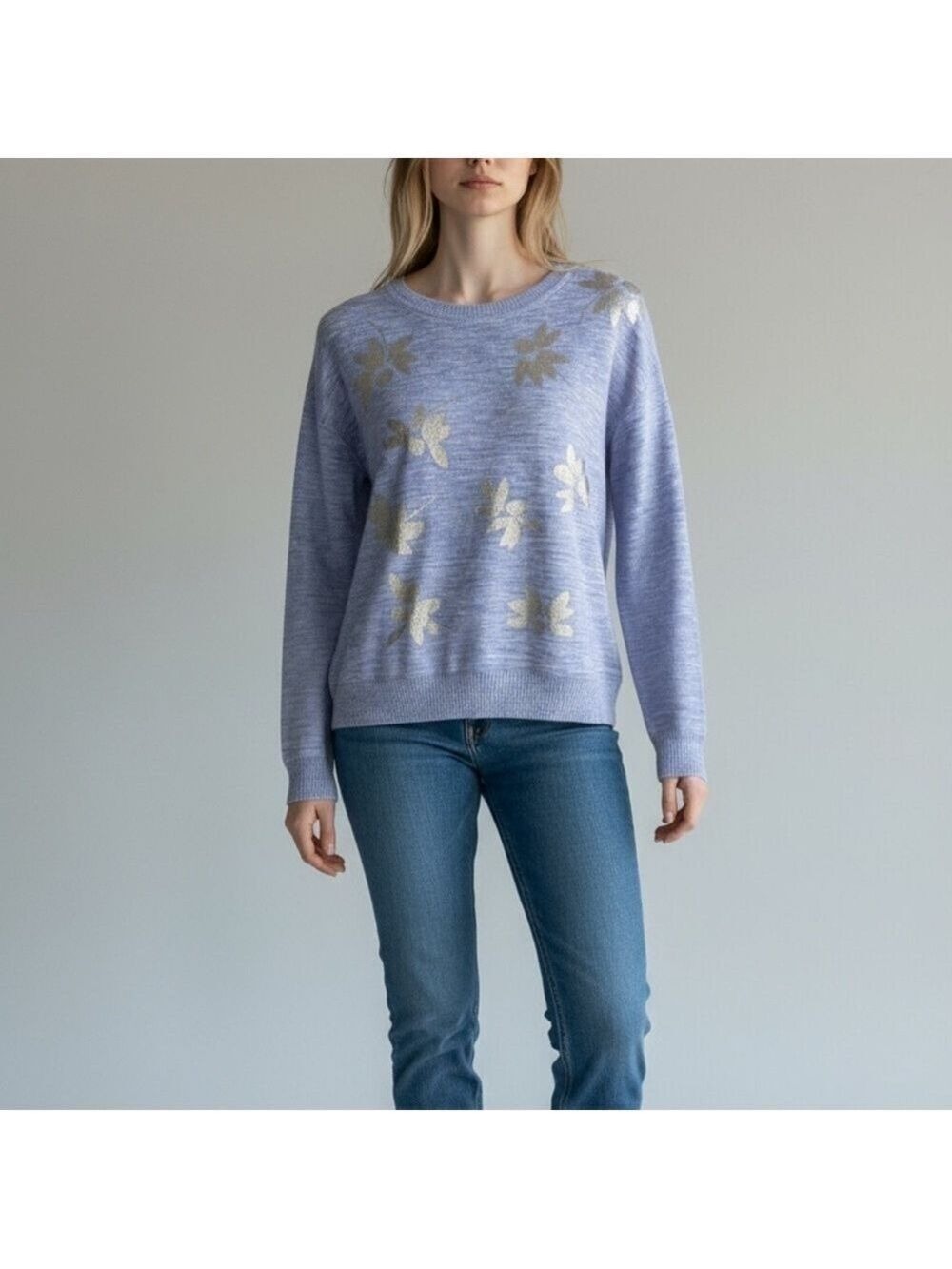 NWT J. CREW Linen Blend Periwinkle Sweater Extra Small